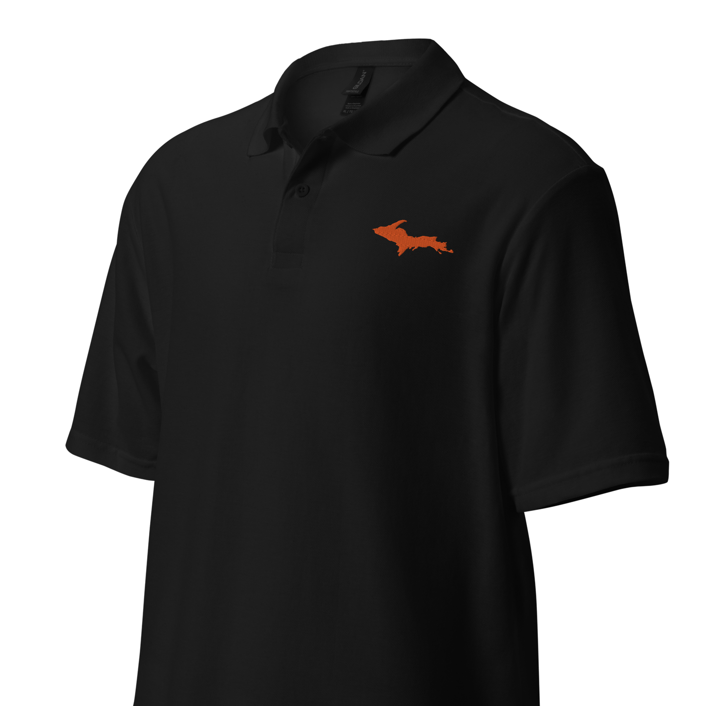 Michigan Upper Peninsula Polo Shirt (w/ Orange UP Outline) | Unisex Pique