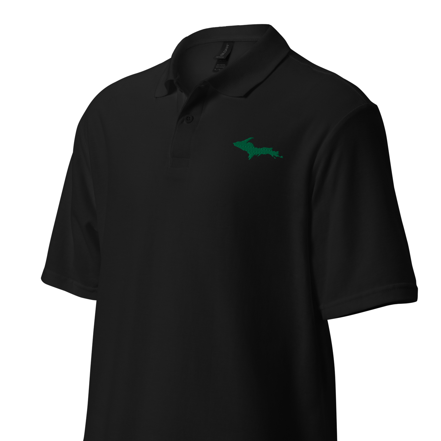 Michigan Upper Peninsula Polo Shirt (w/ Green UP Outline) | Unisex Pique