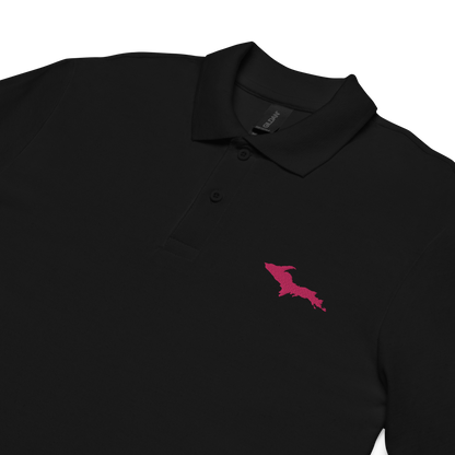 Michigan Upper Peninsula Polo Shirt (w/ Pink UP Outline) | Unisex Pique