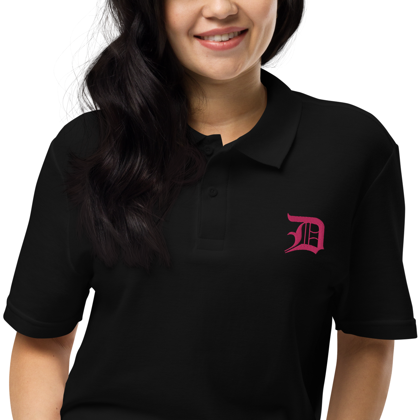 Detroit 'Old English D' Polo Shirt (Pink) | Unisex Pique