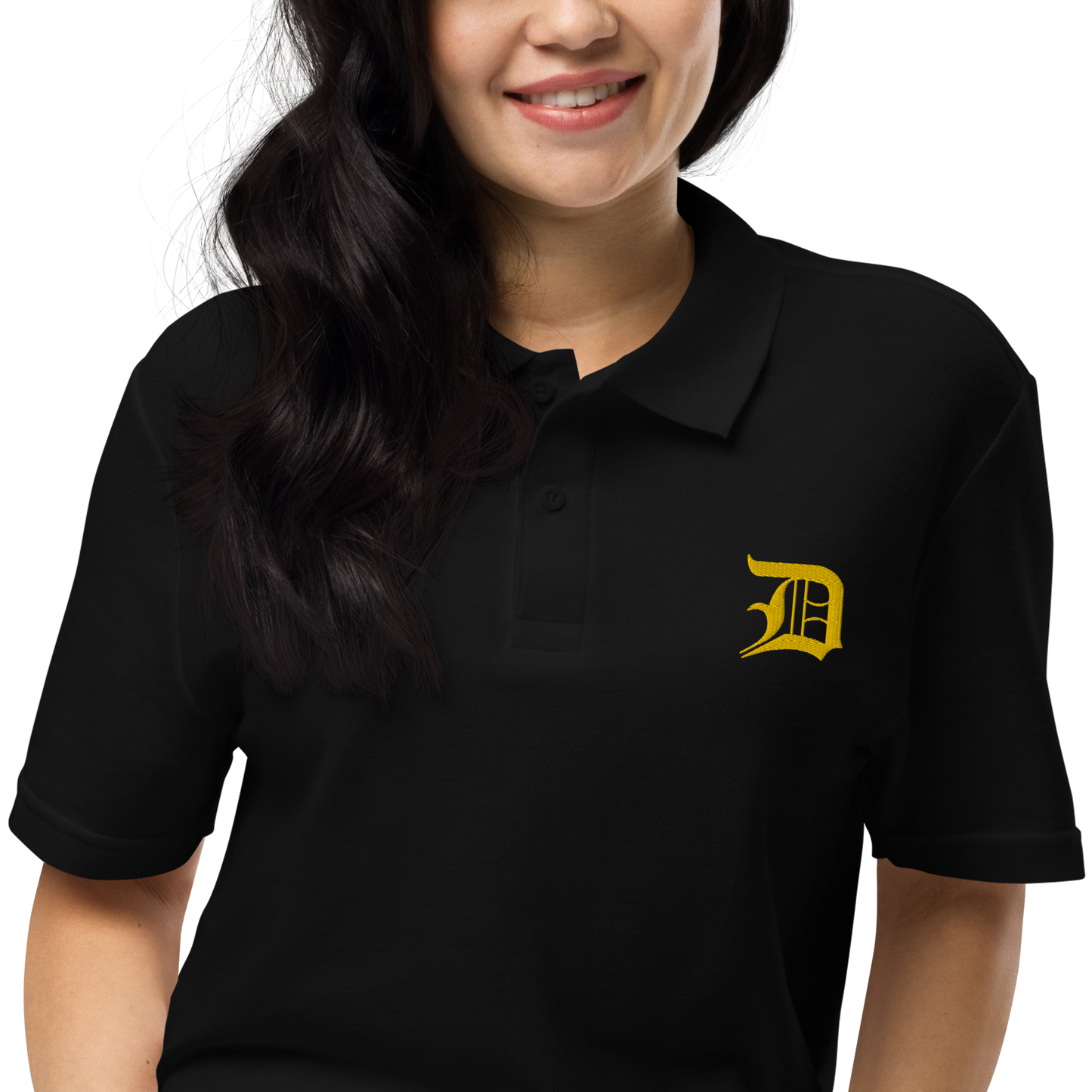 Detroit 'Old English D' Polo Shirt (Gold) | Unisex Pique