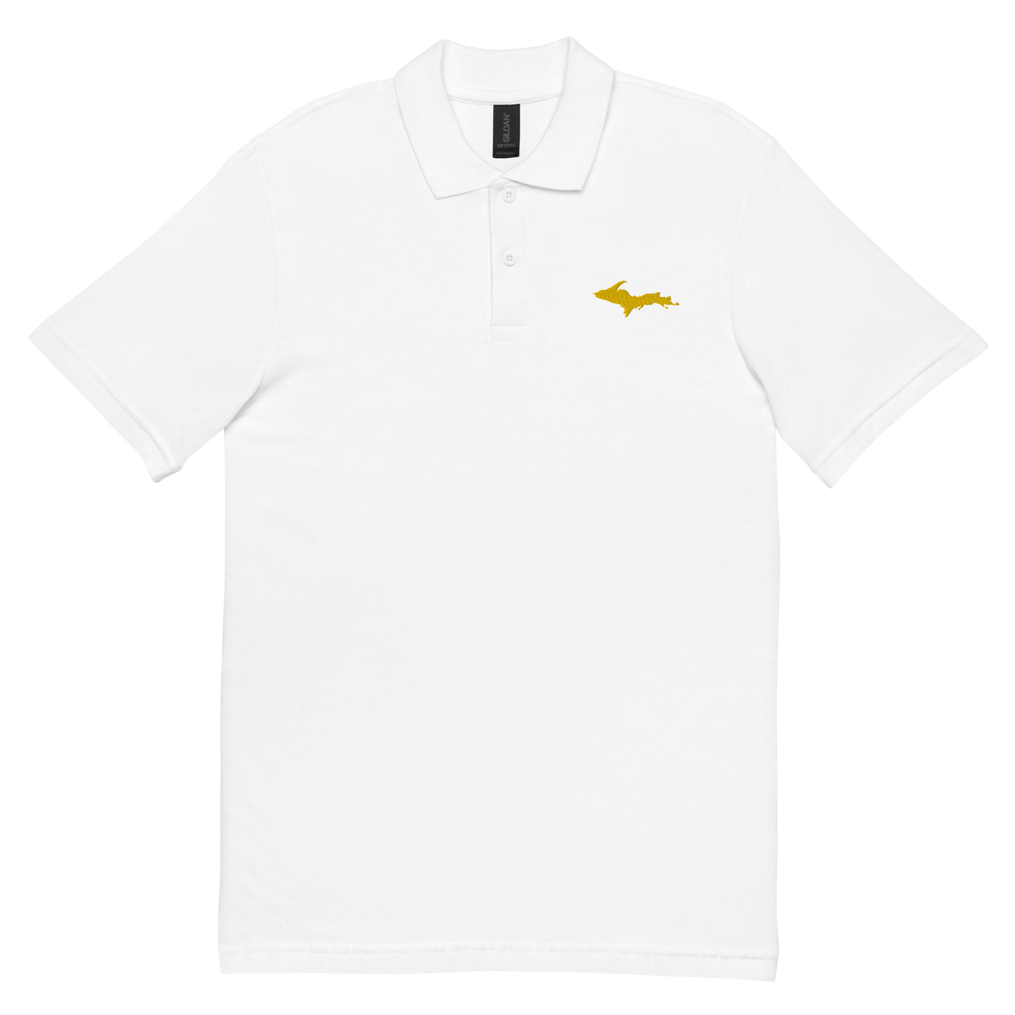 Michigan Upper Peninsula Polo Shirt (w/ Gold UP Outline) | Unisex Pique