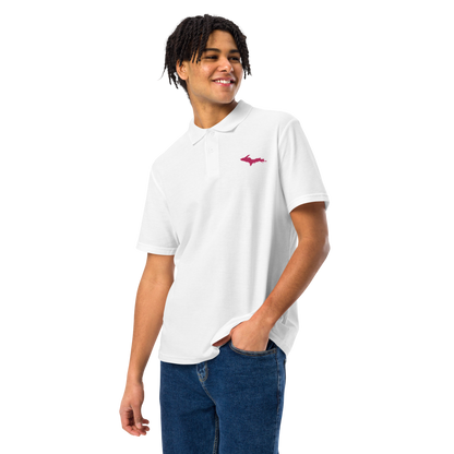 Michigan Upper Peninsula Polo Shirt (w/ Pink UP Outline) | Unisex Pique