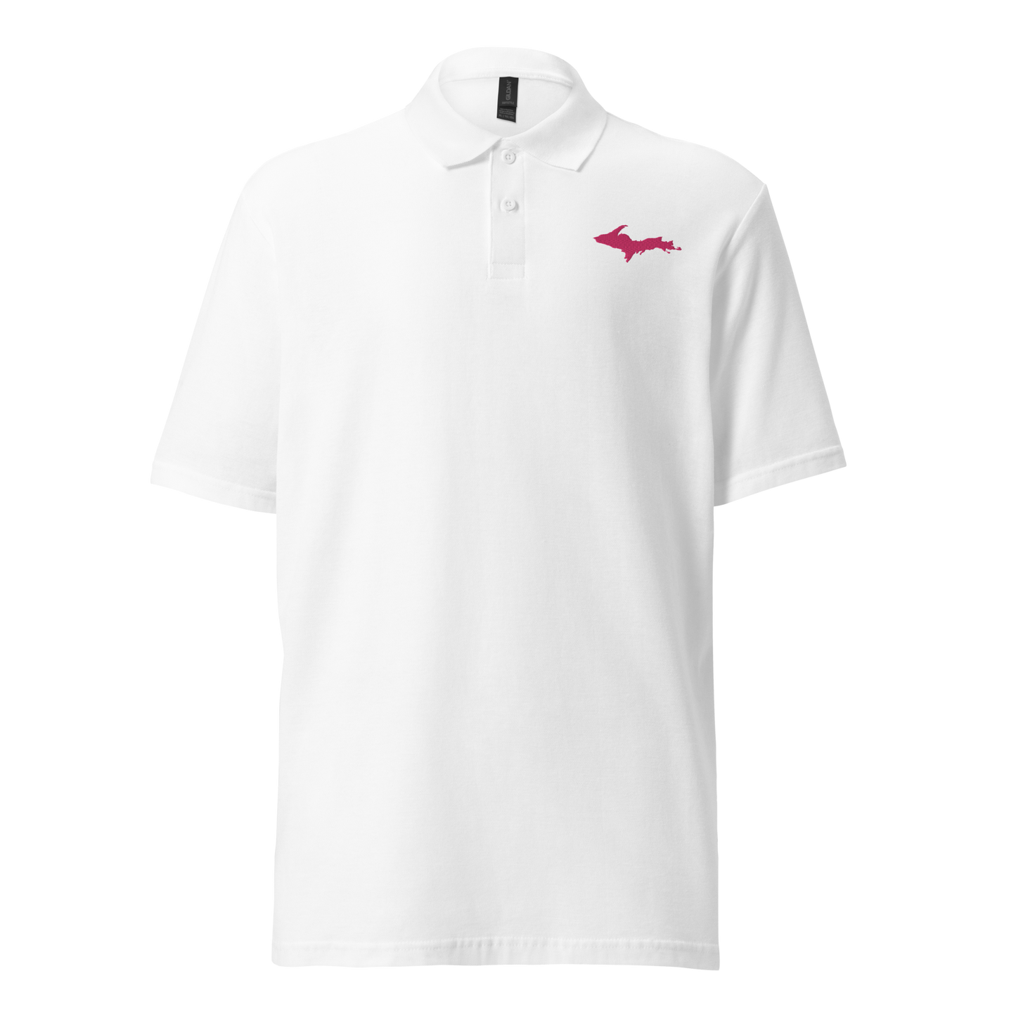 Michigan Upper Peninsula Polo Shirt (w/ Pink UP Outline) | Unisex Pique