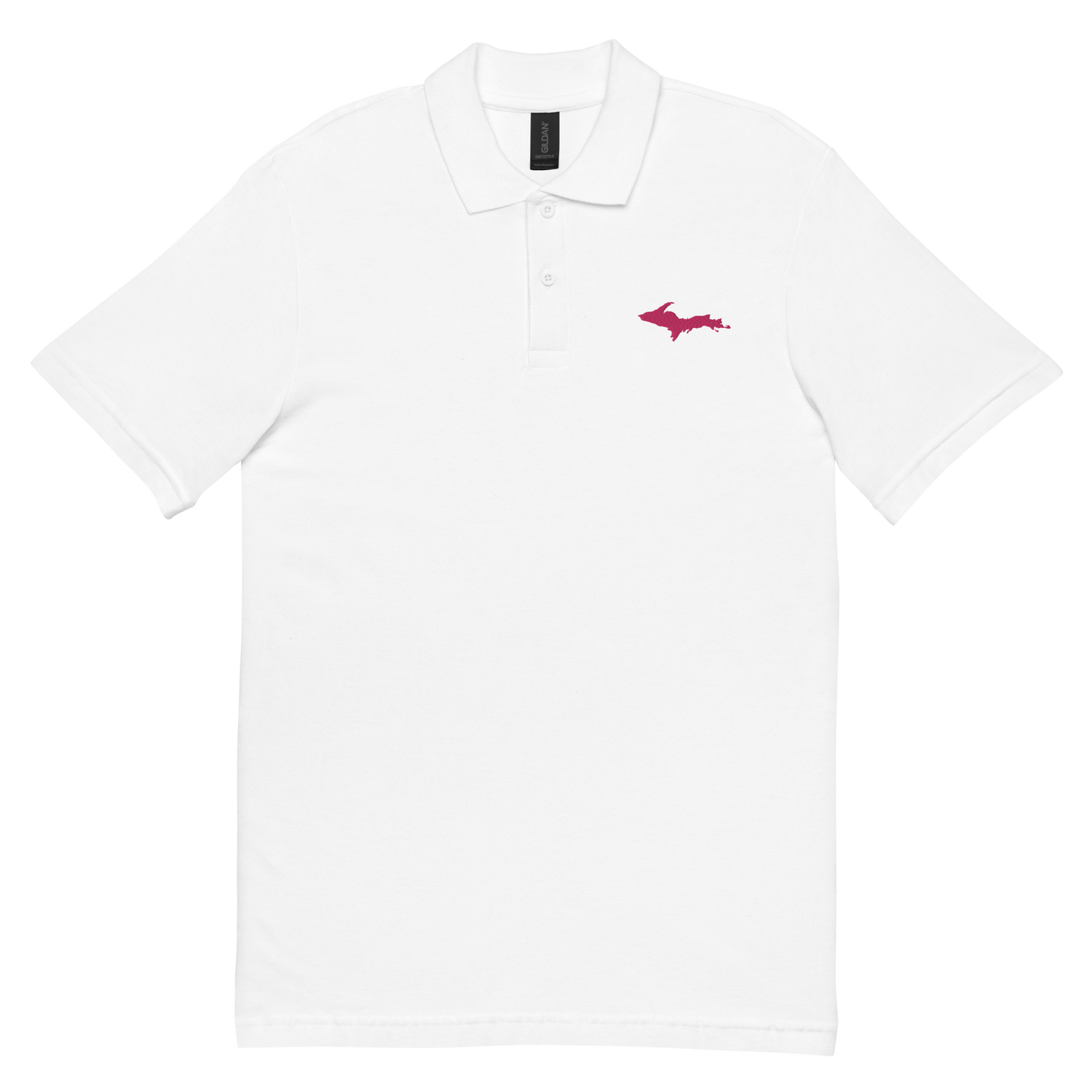 Michigan Upper Peninsula Polo Shirt (w/ Pink UP Outline) | Unisex Pique