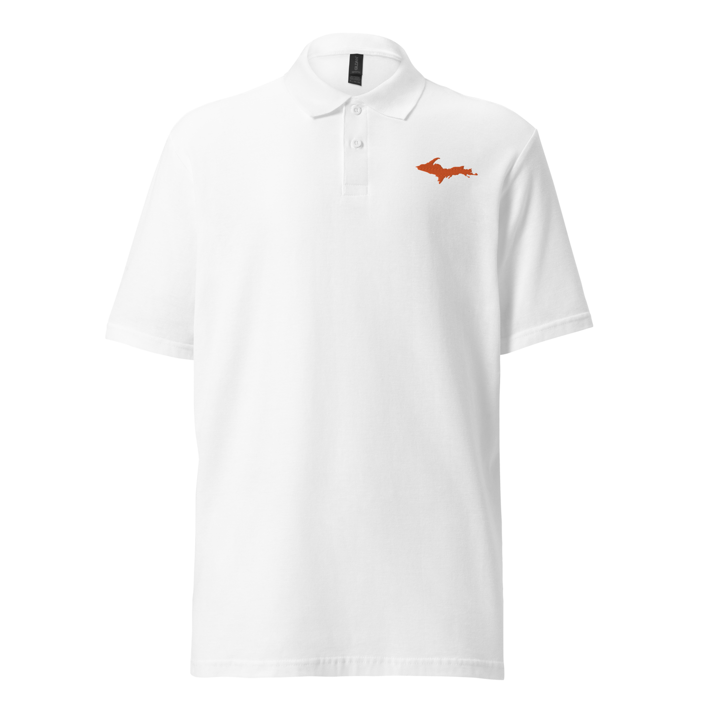 Michigan Upper Peninsula Polo Shirt (w/ Orange UP Outline) | Unisex Pique