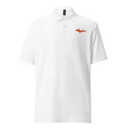 Michigan Upper Peninsula Polo Shirt (w/ Orange UP Outline) | Unisex Pique