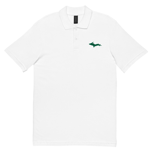 Michigan Upper Peninsula Polo Shirt (w/ Green UP Outline) | Unisex Pique