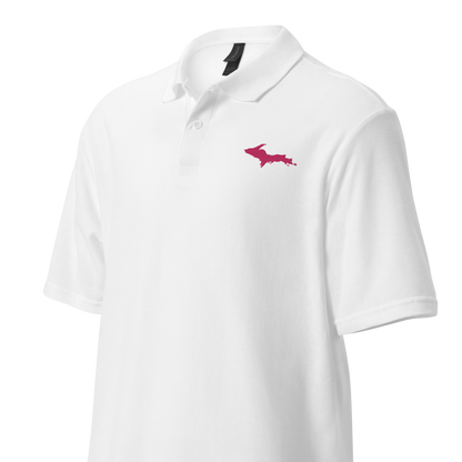 Michigan Upper Peninsula Polo Shirt (w/ Pink UP Outline) | Unisex Pique