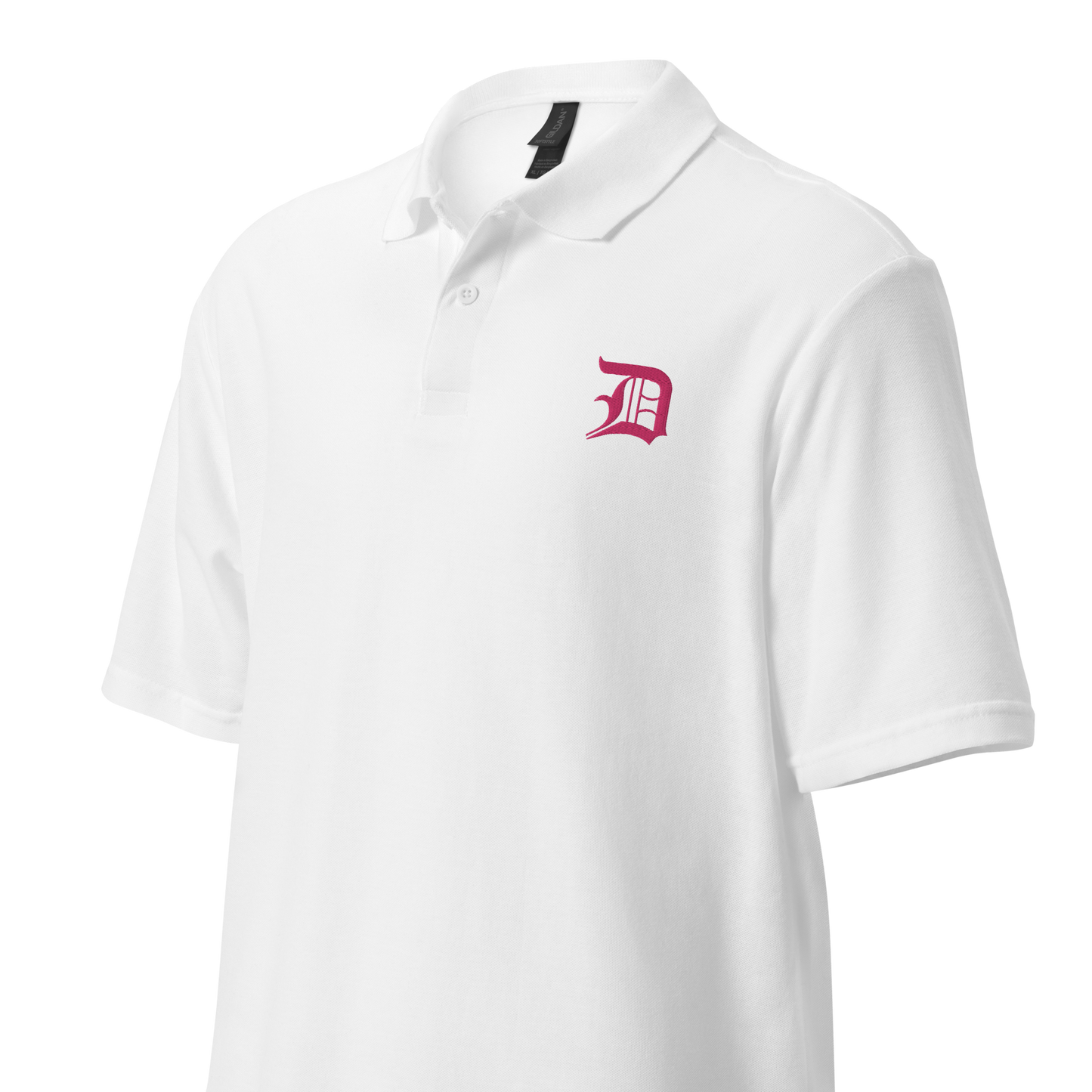 Detroit 'Old English D' Polo Shirt (Pink) | Unisex Pique