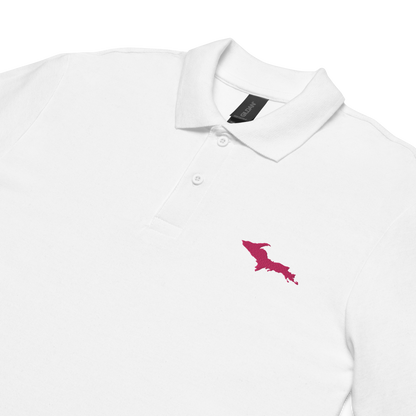 Michigan Upper Peninsula Polo Shirt (w/ Pink UP Outline) | Unisex Pique