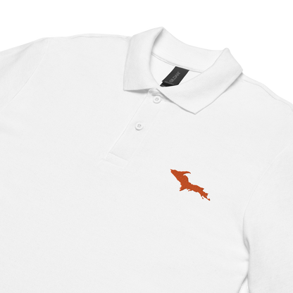 Michigan Upper Peninsula Polo Shirt (w/ Orange UP Outline) | Unisex Pique