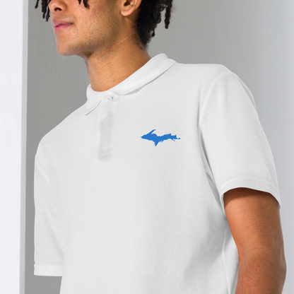 Michigan Upper Peninsula Unisex Polo (w/ Azure UP Outline) | Unisex Pique