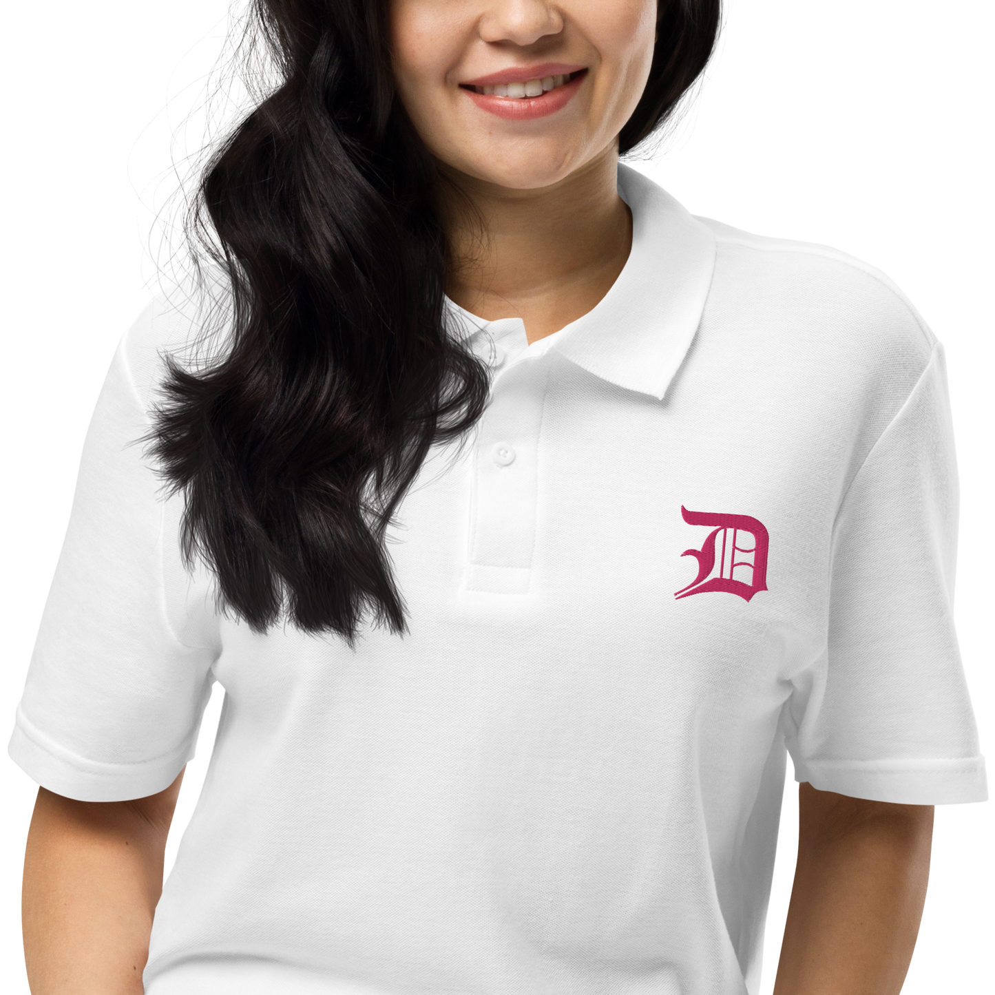 Detroit 'Old English D' Polo Shirt (Pink) | Unisex Pique