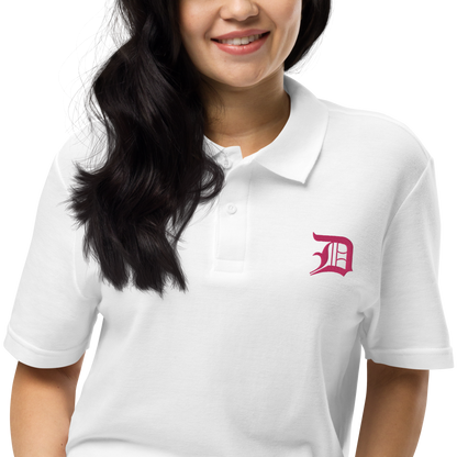 Detroit 'Old English D' Polo Shirt (Pink) | Unisex Pique