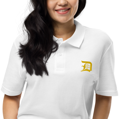 Detroit 'Old English D' Polo Shirt (Gold) | Unisex Pique