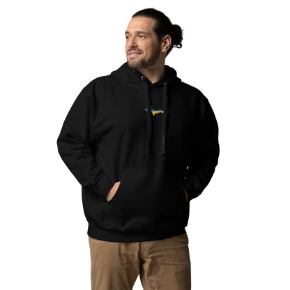 Michigan Upper Peninsula Hoodie (w/ Embroidered Ukraine Flag Outline) | Unisex Premium