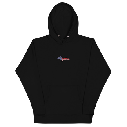 Michigan Upper Peninsula Hoodie (w/ Embroidered UP USA Flag Outline) | Unisex Premium