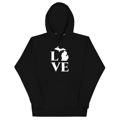 Michigan 'Love' Unisex Premium Hoodie (Classical Roman Font w/MI Outline)