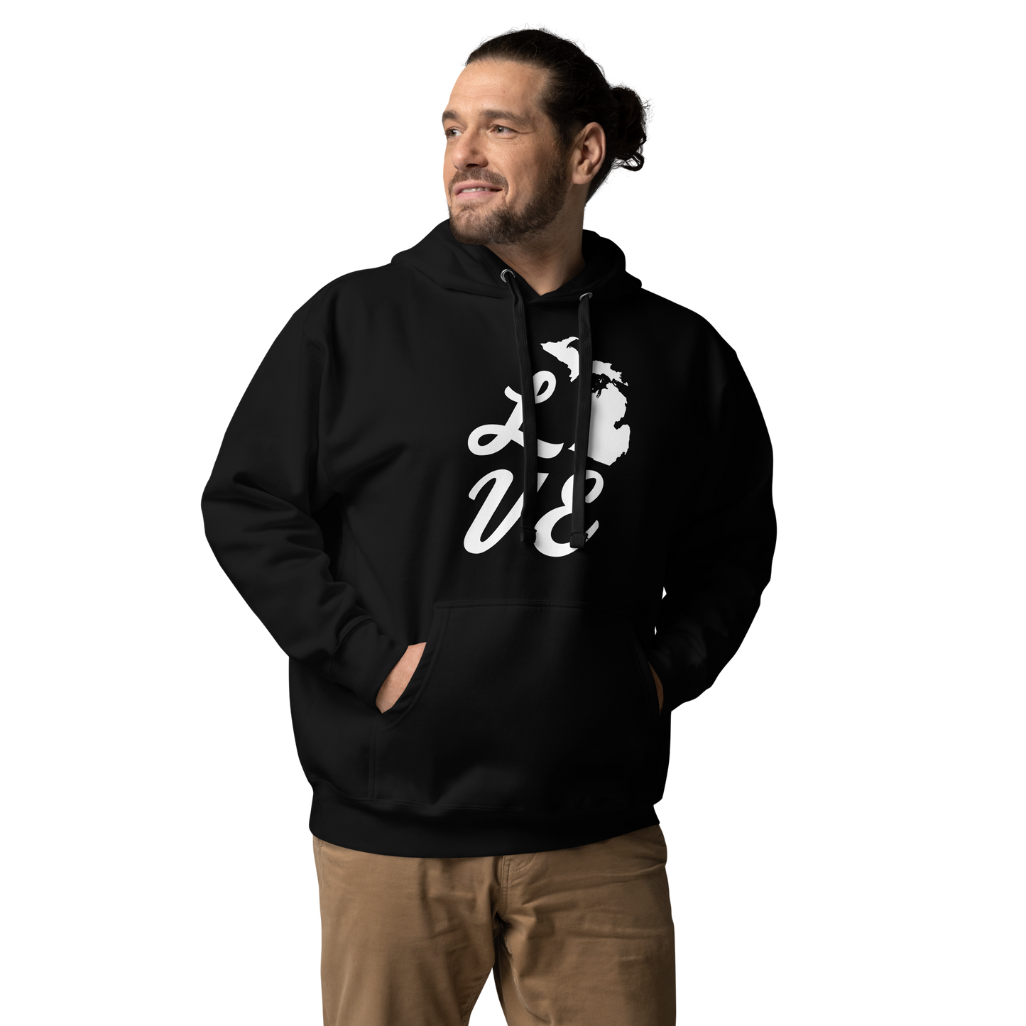 Michigan 'Love' Unisex Premium Hoodie (Script Font w/MI Outline)