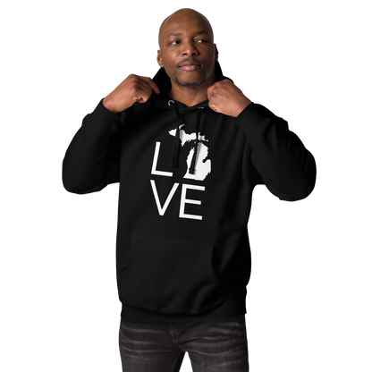 Michigan 'Love' Unisex Premium Hoodie (Thin Sans Font w/MI Outline)