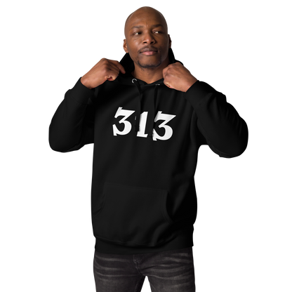 Detroit '313' Hoodie (Angry Serif Font) | Unisex Premium