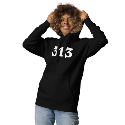 Detroit '313' Hoodie (Angry Serif Font) | Unisex Premium