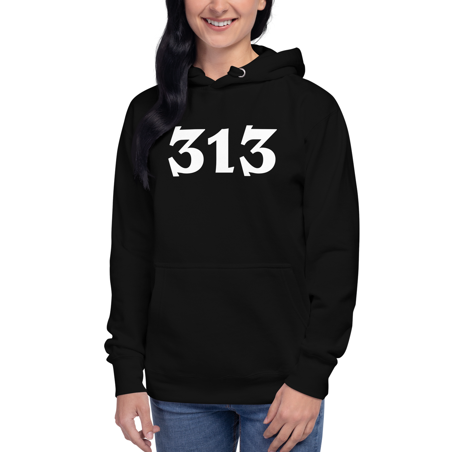 Detroit '313' Hoodie (Angry Serif Font) | Unisex Premium