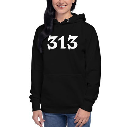 Detroit '313' Hoodie (Angry Serif Font) | Unisex Premium