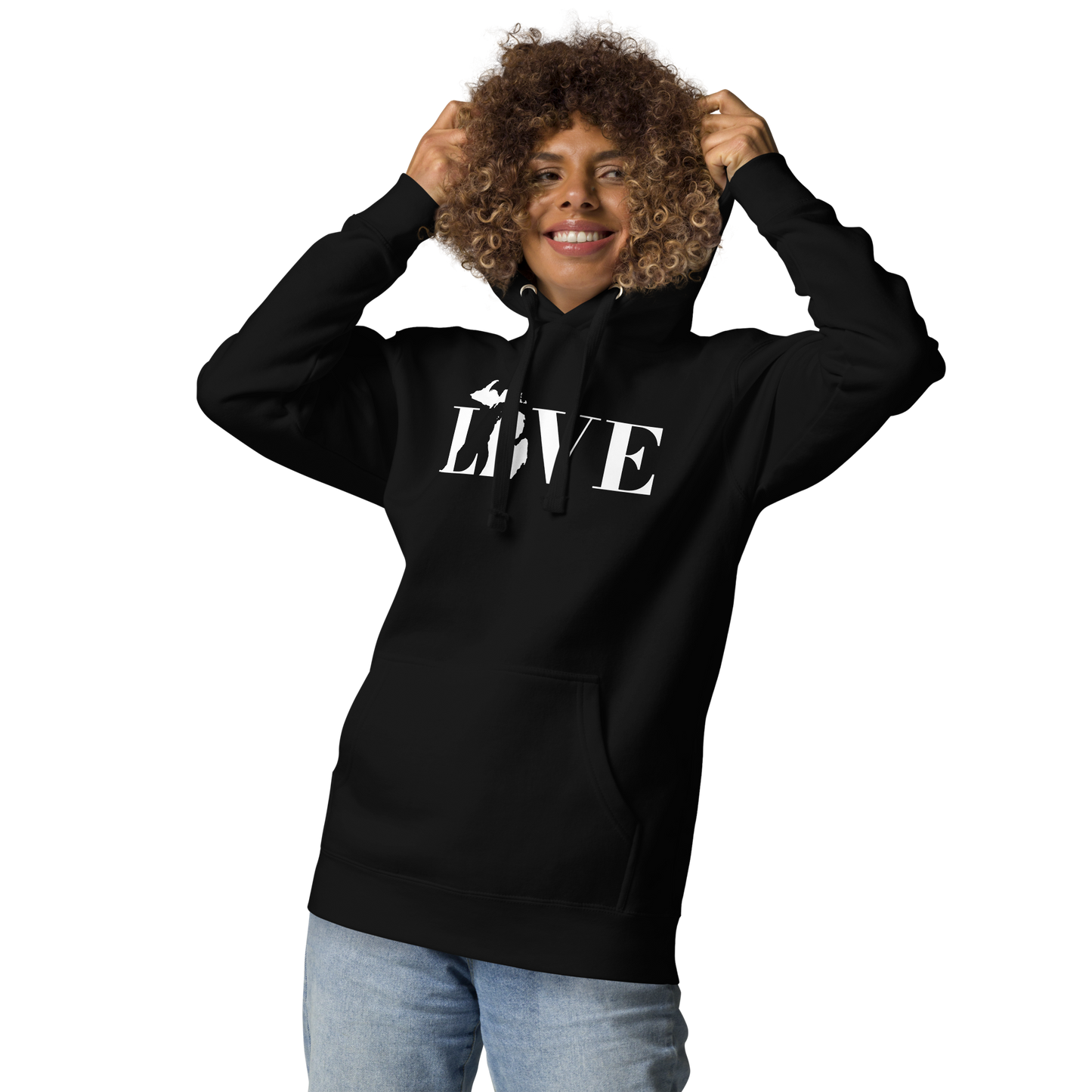 Michigan 'Love' Unisex Premium Hoodie (Didone Font w/MI Outline)