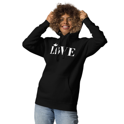 Michigan 'Love' Unisex Premium Hoodie (Didone Font w/MI Outline)