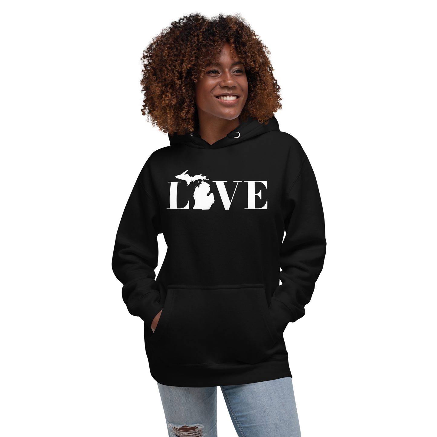 Michigan 'Love' Unisex Premium Hoodie (Didone Font w/MI Outline)