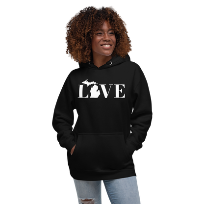 Michigan 'Love' Unisex Premium Hoodie (Didone Font w/MI Outline)