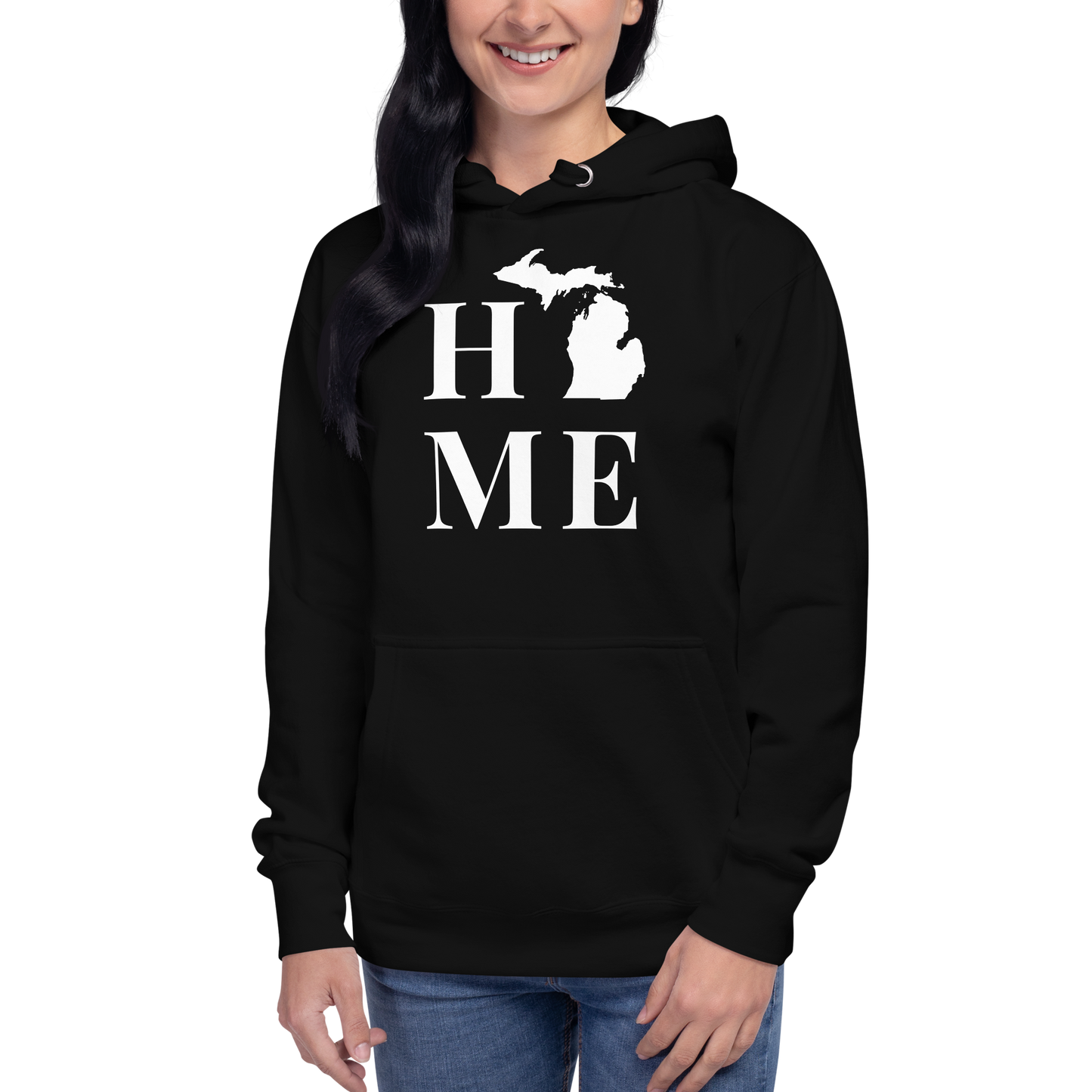 Michigan 'Home' Unisex Premium Hoodie (Serif Font)