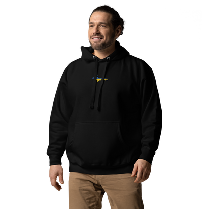 Michigan Upper Peninsula Hoodie (w/ Embroidered Ukraine Flag Outline) | Unisex Premium