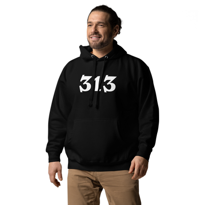 Detroit '313' Hoodie (Angry Serif Font) | Unisex Premium