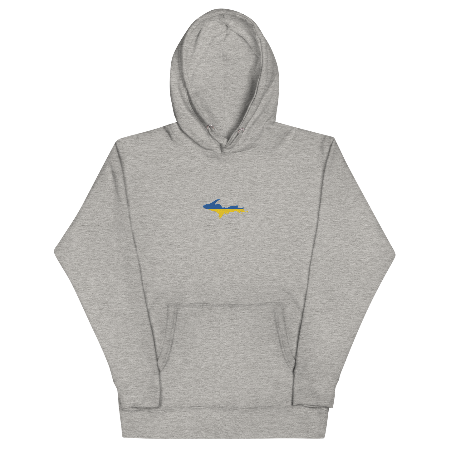 Michigan Upper Peninsula Hoodie (w/ Embroidered Ukraine Flag Outline) | Unisex Premium