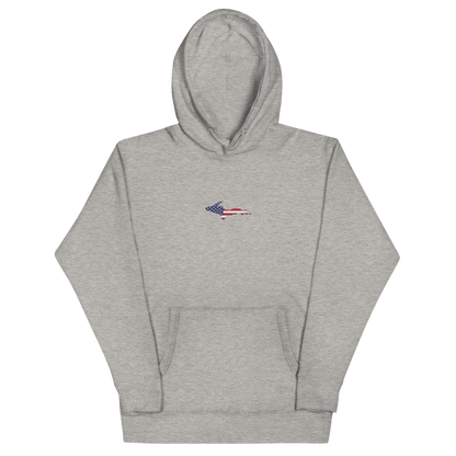 Michigan Upper Peninsula Hoodie (w/ Embroidered UP USA Flag Outline) | Unisex Premium