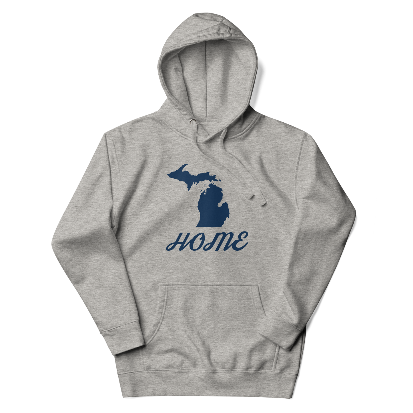 Michigan 'Home' Unisex Premium Hoodie (Script Font w/ MI Outline)