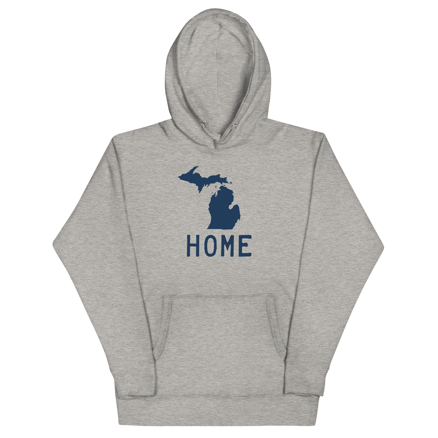 Michigan 'Home' Unisex Premium Hoodie (Licence Plate Font w/ MI Outline)