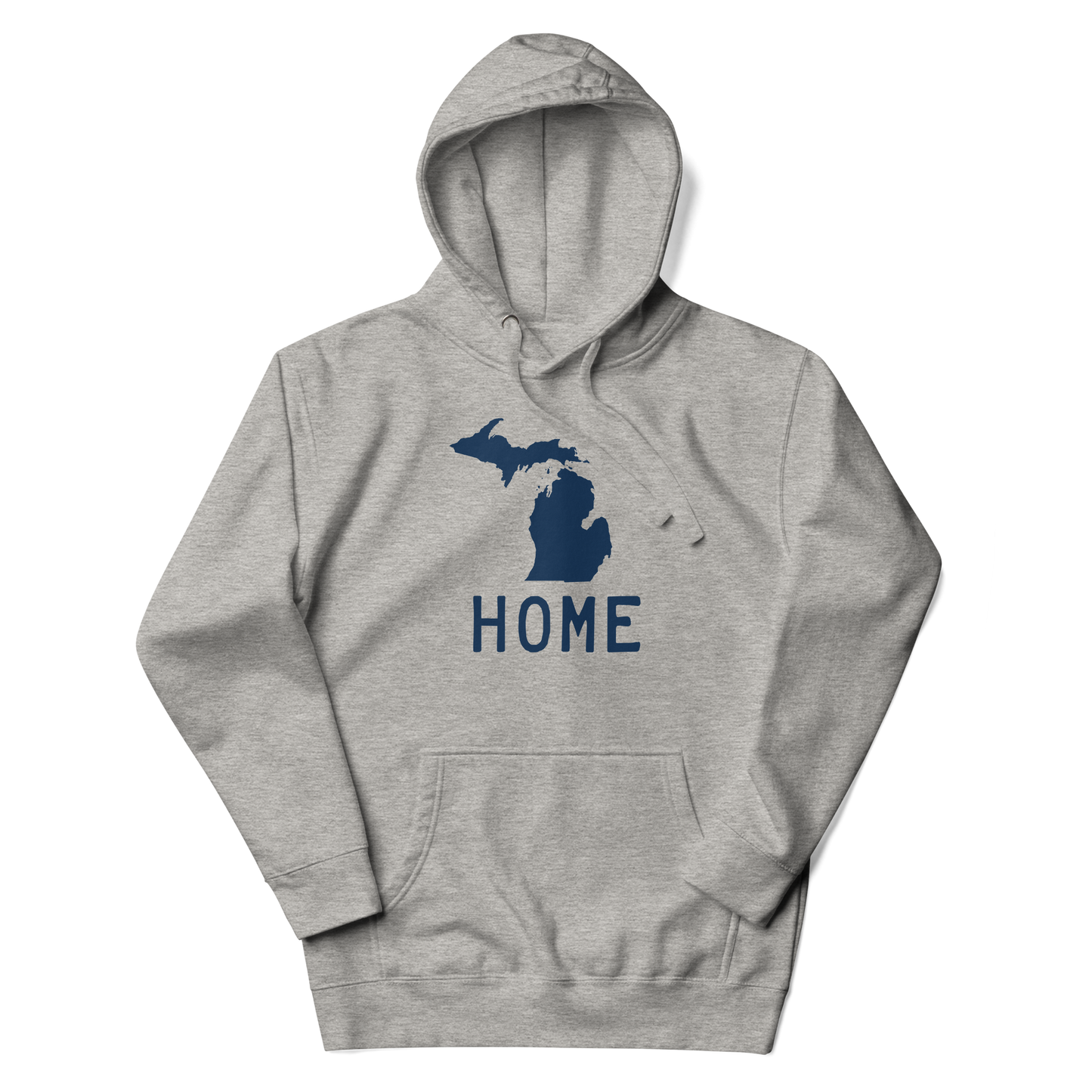 Michigan 'Home' Unisex Premium Hoodie (Licence Plate Font w/ MI Outline)