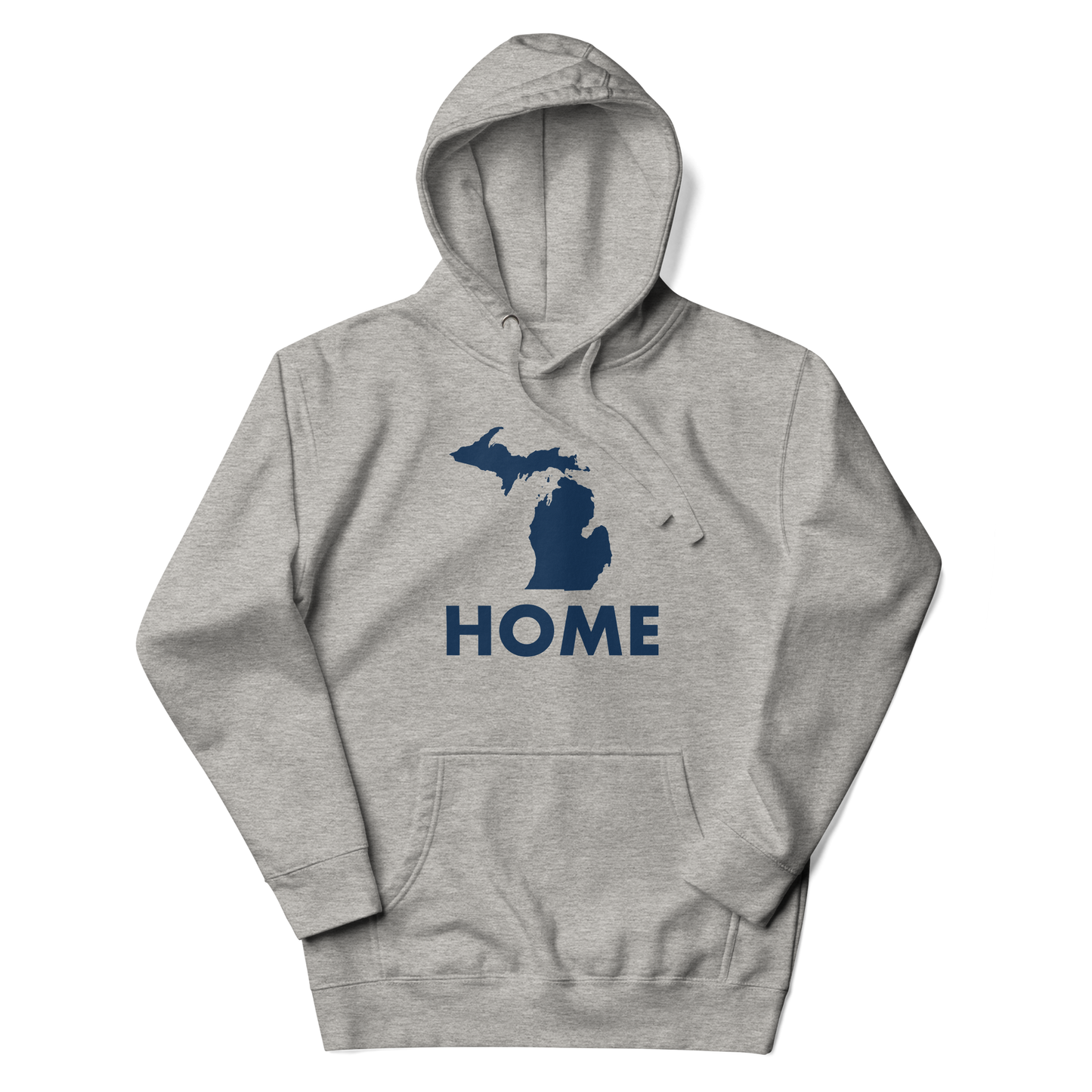 Michigan 'Home' Unisex Premium Hoodie (Geometric Sans Font w/ MI Outline)