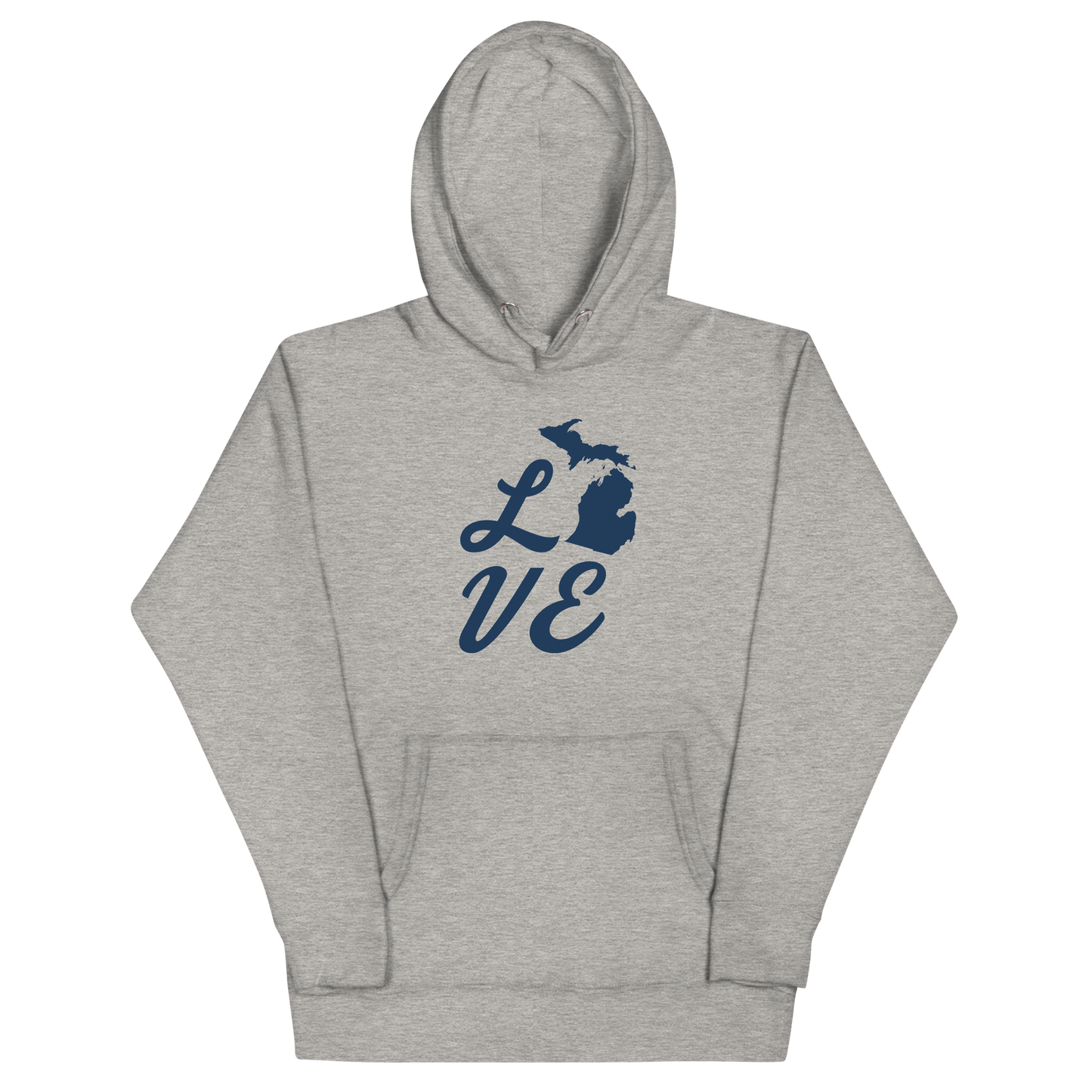 Michigan 'Love' Unisex Premium Hoodie (Script Font w/MI Outline)