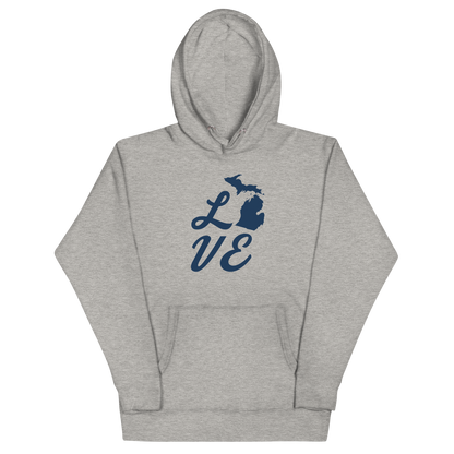 Michigan 'Love' Unisex Premium Hoodie (Script Font w/MI Outline)