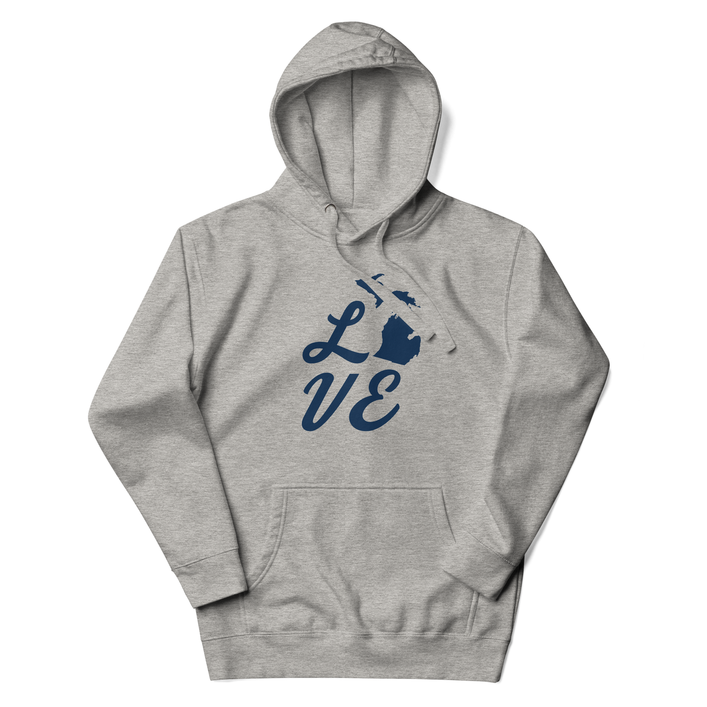 Michigan 'Love' Unisex Premium Hoodie (Script Font w/MI Outline)