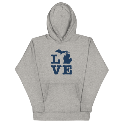 Michigan 'Love' Unisex Premium Hoodie (Typewriter Font w/MI Outline)