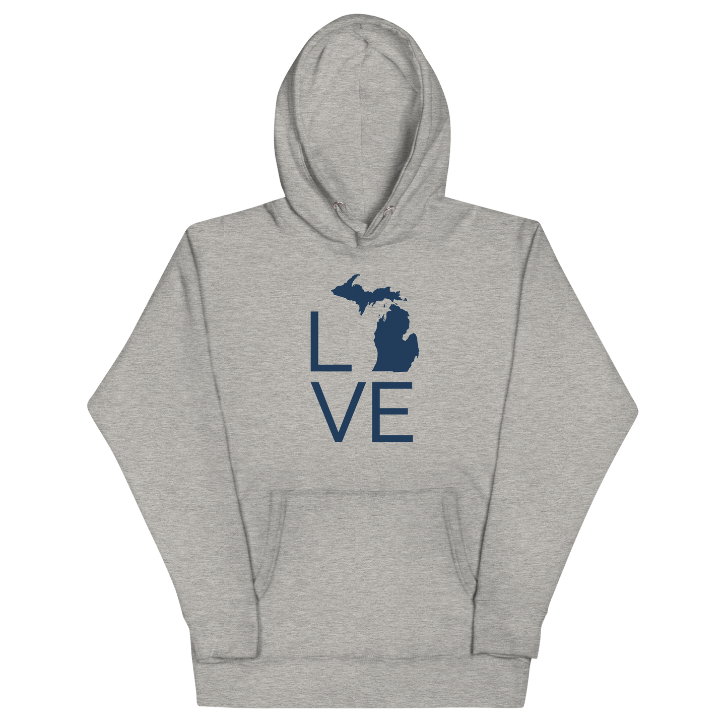 Michigan 'Love' Unisex Premium Hoodie (Thin Sans Font w/MI Outline)