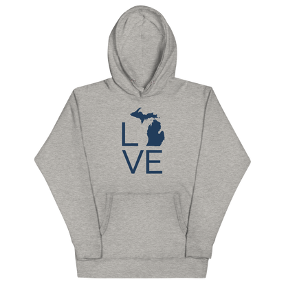 Michigan 'Love' Unisex Premium Hoodie (Thin Sans Font w/MI Outline)