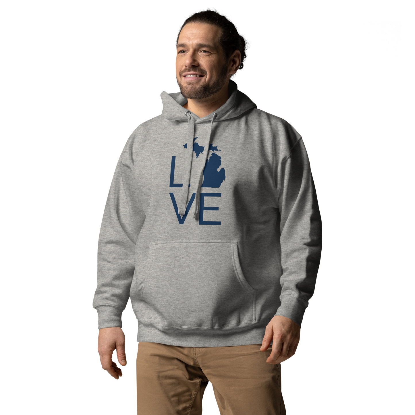 Michigan 'Love' Unisex Premium Hoodie (Thin Sans Font w/MI Outline)