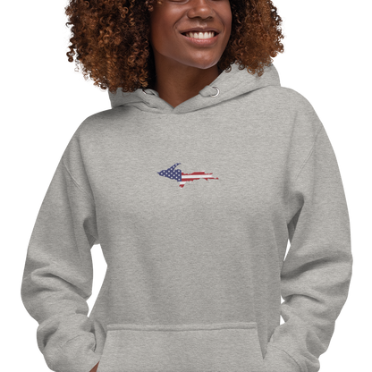 Michigan Upper Peninsula Hoodie (w/ Embroidered UP USA Flag Outline) | Unisex Premium